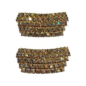 Vintage Rhinestone and Gold-tone Shoe Clips
